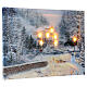 Krajobraz ośnieżony z domem, obraz bożonarodzeniowy podświetlany led 30x40 cm s2