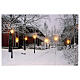 Christmas canvas, LED lights, snowy landscape with houses, 40x60 cm s1