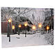 Tela luminosa de Natal com luzes LED paisagem nevado com casas 40x60 cm s2