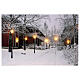 LED Christmas canvas snowy houses trees 40x60 cm s1