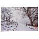 Tela luminosa de Natal com fibra óptica paisagem nevado a preto e branco com rena corada 40x60 cm s1