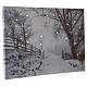 Tela luminosa de Natal com fibra óptica paisagem nevado a preto e branco com rena corada 40x60 cm s2
