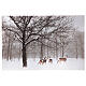 Leuchtendes weihnachtliches Bild mit verschneiter Landschaft und Kitzen, 40x60 cm s1