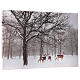 Quadro luminoso fibra óptica paisagem nevada com corços 40x60 cm s2