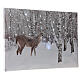 Lighted Christmas canvas snowy landscape deer gazing fiber optic 40x60 cm s2