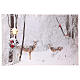 Christmas canvas, fiber optic, snowy landscape with fawns and lamppost, 40x60 cm s1
