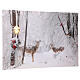 Christmas canvas, fiber optic, snowy landscape with fawns and lamppost, 40x60 cm s2