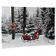 Christmas canvas red sleigh snowy trees fiber optic lighting 40x60 cm s2