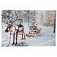 Lighted Christmas canvas picture snowy trees reindeer pulling sleigh 40x60 cm s1