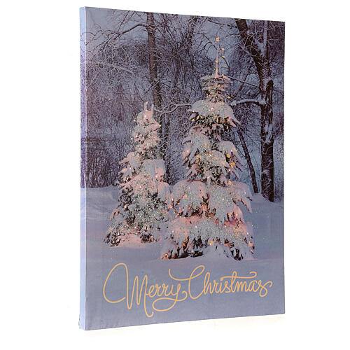 Weihnachtliches leuchtendes Bild Merry Christmas mit Glitzer, 40x30 cm 2
