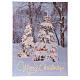 Merry Christmas Obraz bożonarodzeniowy podświetlany światłowodem i brokat 40x30 cm s1