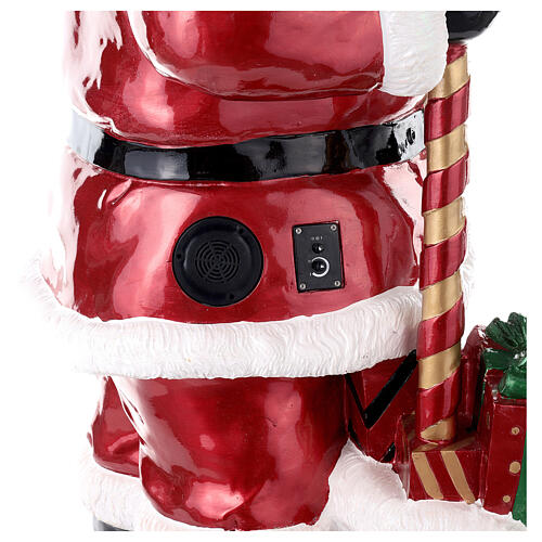 Fibreglass Santa Claus with electric countdown and LED lights, h 160 cm, music 10