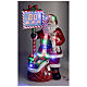 Fibreglass Santa Claus with electric countdown and LED lights, h 160 cm, music s6