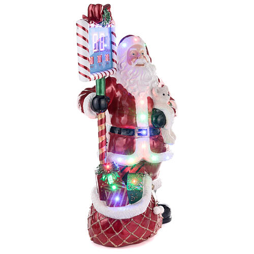 Odliczanie Święty Mikołaj h 160 cm, melodia, oświetlenie led, włókno szklane, zasilany elektrycznie 8