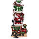 Babbo Natale renna e pupazzo di neve sul treno h 180 cm LED s12
