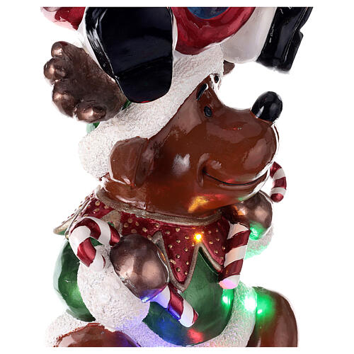 Pai Natal rena e boneco de neve no comboio h 180 cm LED 7