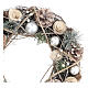 Guirnalda navideña blanca bolitas plata piñas purpurina 34 cm s3