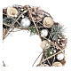 Ghirlanda natalizia bianca palline argento pigne glitter 34 cm s2