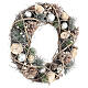Ghirlanda natalizia bianca palline argento pigne glitter 34 cm s3