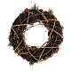 Red Christmas wreath with glitter, pinecones, berries and Christmas balls, 34 cm s4