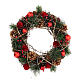 Christmas garland glitter pine cones balls red berries 34 cm s1