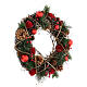 Christmas garland glitter pine cones balls red berries 34 cm s4