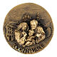 Frohe Weihnachten Medaille aus Legierung mit Heiliger Familie, 6 cm s1