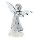 Silver-plated resin angel with hearts on a white cloud s2