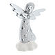 Little angel statue with white cloud base in silver resin s3