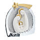 Holy Family statue white gold and silver 6.4 cm in silver resin s2