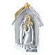 Holy Family with stable figurine in silver and gold 9 cm silver resin s2