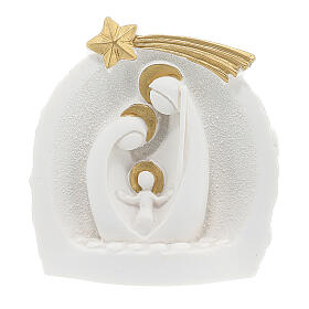 Holy Family with stable white 6.5 cm resin