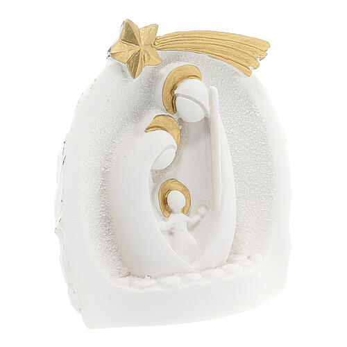 Holy Family with stable white 6.5 cm resin 3