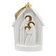 Holy Family with stable in white and gold 9 cm s1