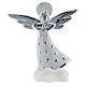 Angel statue on white cloud with hearts 14 cm silver resin s1