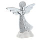 Angel statue on white cloud with hearts 14 cm silver resin s2