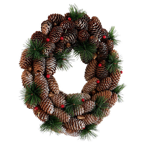 Christmas wreath with pinecones and berries 30 cm 3
