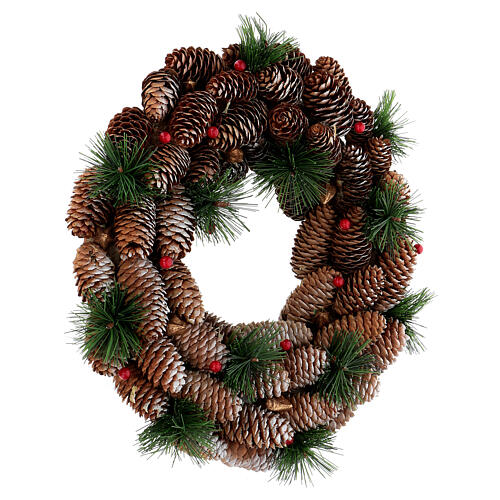 Guirnalda Navidad diám. 30 cm piñas bayas 4