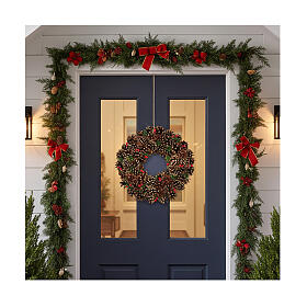 Christmas wreath with pinecones and berries diameter 33 cm
