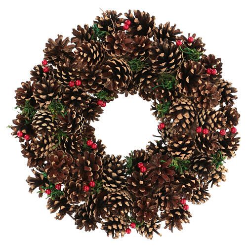 Guirnalda navideña piñas bayas diám. 33 cm 1