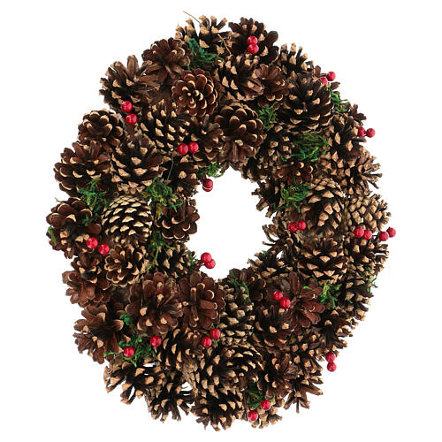 Guirnalda navideña piñas bayas diám. 33 cm 4