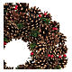 Coroa de Natal diâm. 33 cm pinhas bagas e musgo s2