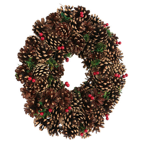 Christmas wreath pine cone red berries diam. 33 cm 3