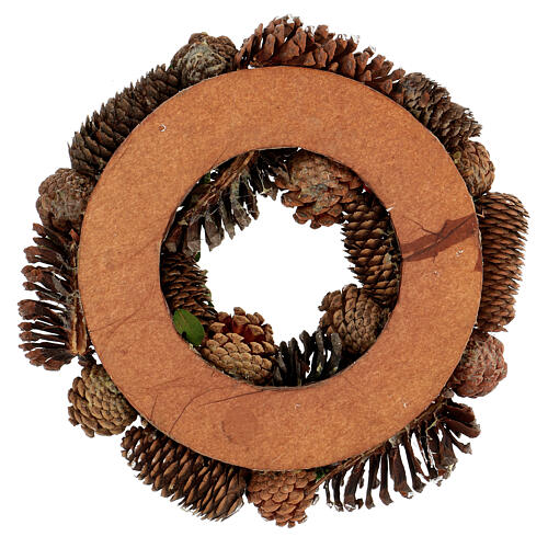 Christmas wreath with pinecones flowers and berries diameter 33 cm 4