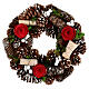 Christmas wreath with pinecones flowers and berries diameter 33 cm s1
