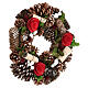 Couronne de Noël diam. 33 cm pommes de pin fleurs et baies s3