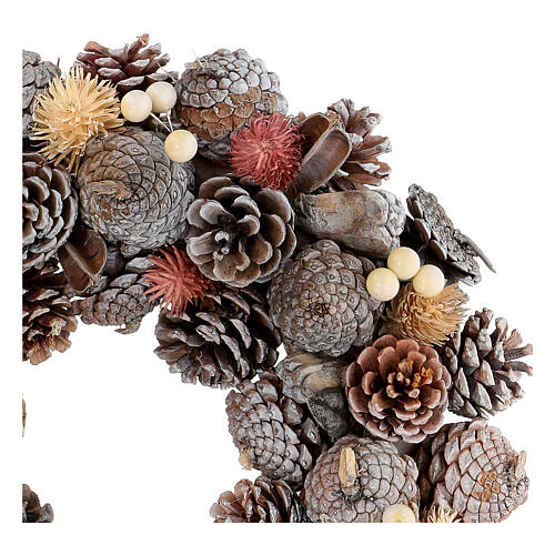 Corona Adviento diám. 33 cm piñas, bayas, erizos 3