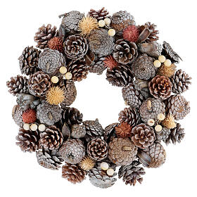 Advent wreath diam. 33 cm pinecones, berries, urchins
