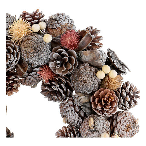 Advent wreath diam. 33 cm pinecones, berries, urchins 2