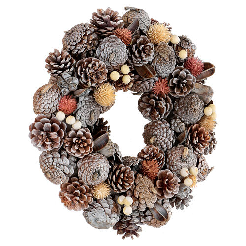 Advent wreath diam. 33 cm pinecones, berries, urchins 4